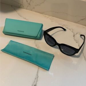 Tiffany & Co. Black Sunglasses with Blue Case